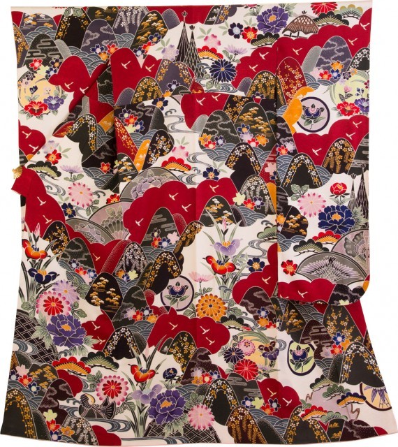 京紅型　山取り草花3